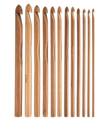 8 قطع 1mm إلى 2.75mm خشبية الخيزران الكروشيه مجموعة إبر الحياكة يدويا