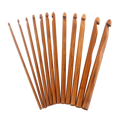 8 قطع 1mm إلى 2.75mm خشبية الخيزران الكروشيه مجموعة إبر الحياكة يدويا